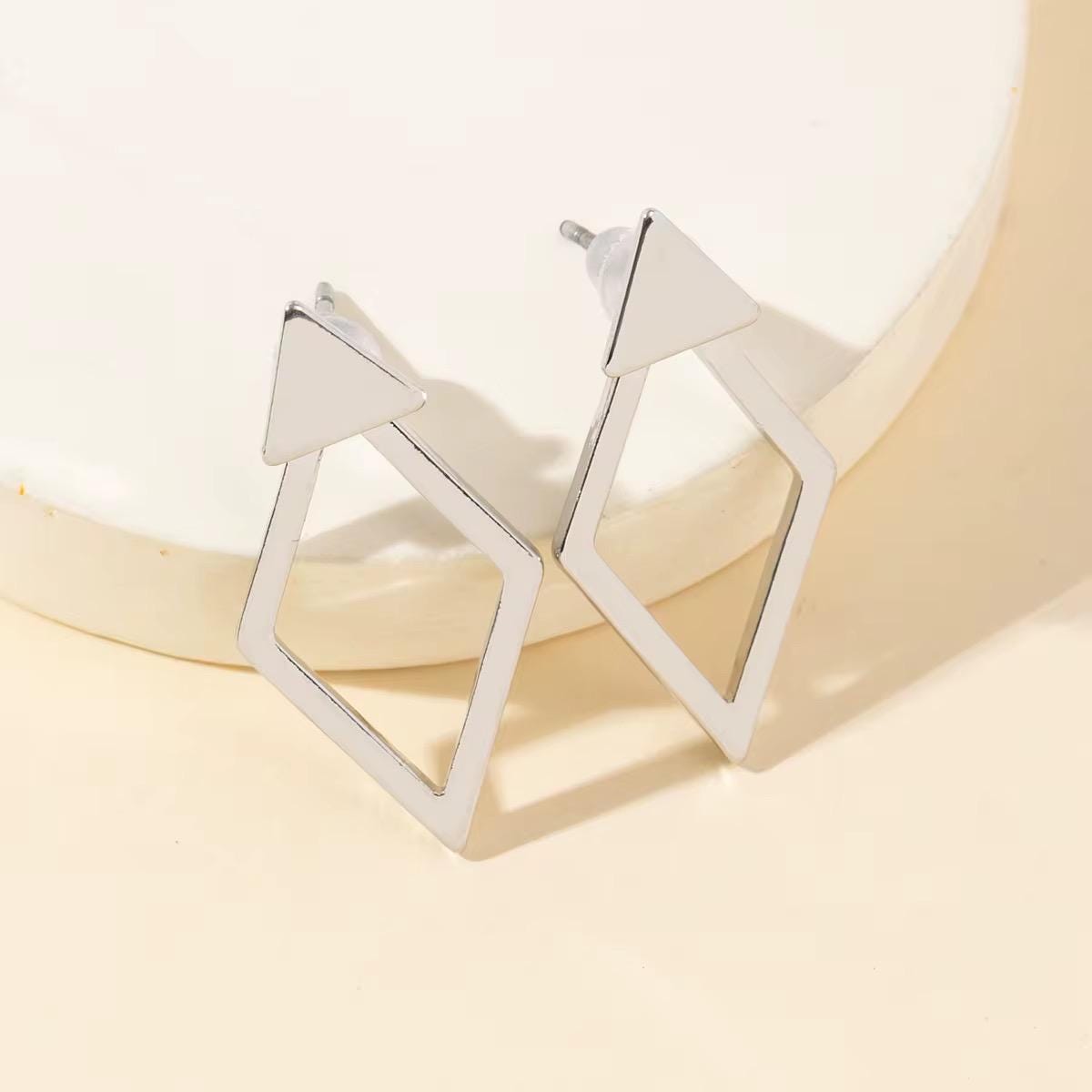 Boho Chic Ohrringe für Frauen, Einzigartige Boho Chic geometrische Auschnitt Stecker Ohrringe vergoldet, hypoallergenes Edelstahl