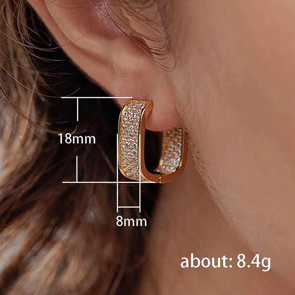 CZ Hoop-Ohrringe Zierlich Vergoldeter -Plattierter Ohrschmuck Dekoration Für Frauen & Mädchen Für Jeden Tag
