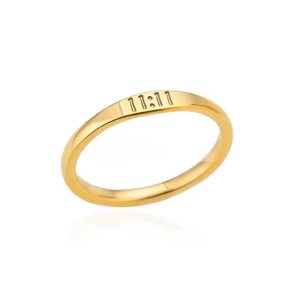 Minimalistischer und vielseitiger goldener Edelstahl-Ziffernring mit einem Innen Durchmesser von 17 mm, 18 mm oder 19 mm
