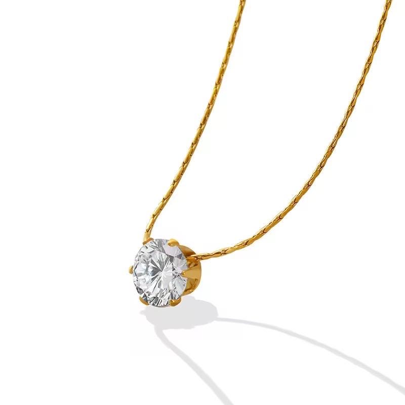Schloss Schlüsselbeinkette, Halskette mit Krallen Strass-Anhänger vergoldet aus Edelstahl, Geschenk für Sie