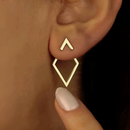 Boho Chic Ohrringe für Frauen, Einzigartige Boho Chic geometrische Auschnitt Stecker Ohrringe vergoldet, hypoallergenes Edelstahl
