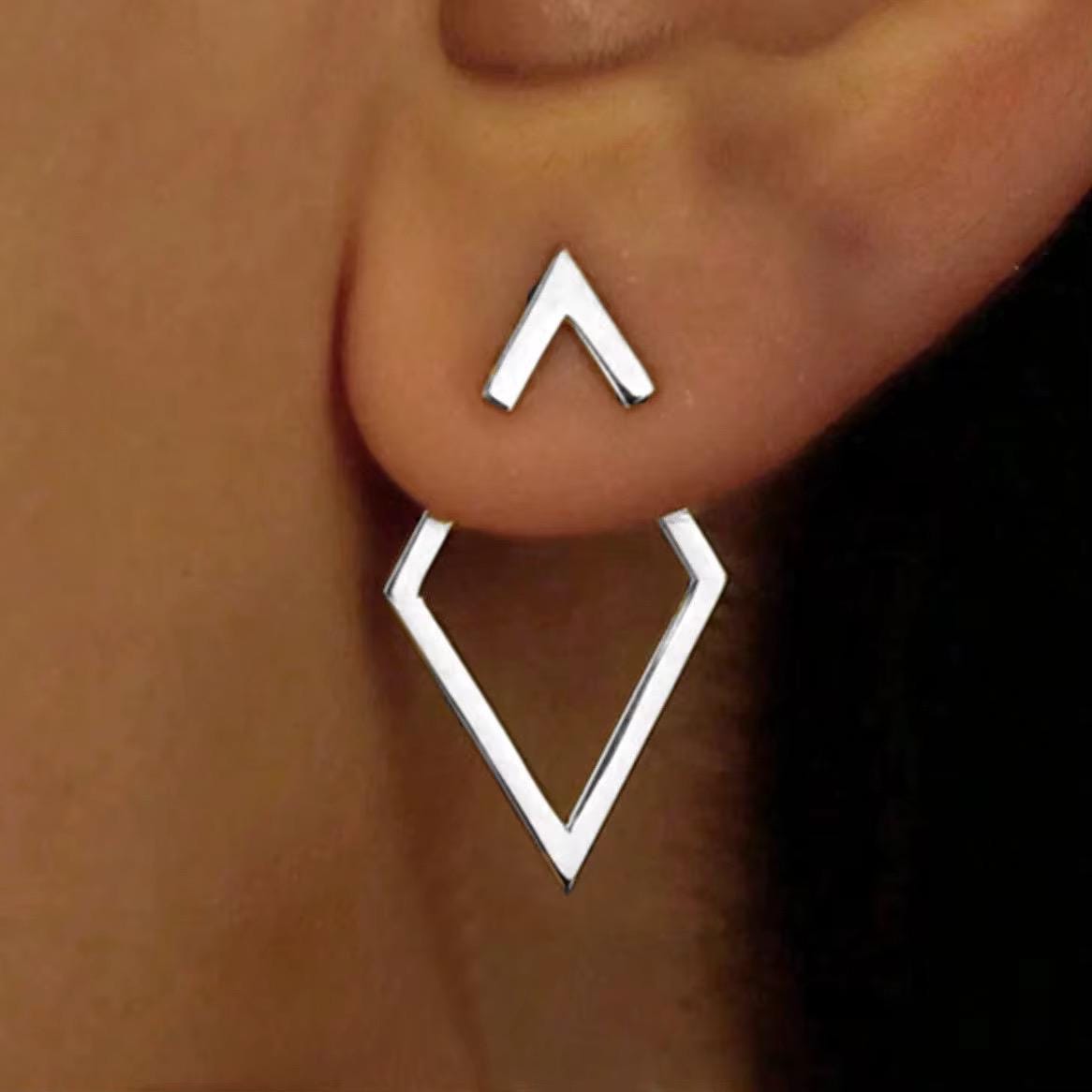 Boho Chic Ohrringe für Frauen, Einzigartige Boho Chic geometrische Auschnitt Stecker Ohrringe vergoldet, hypoallergenes Edelstahl