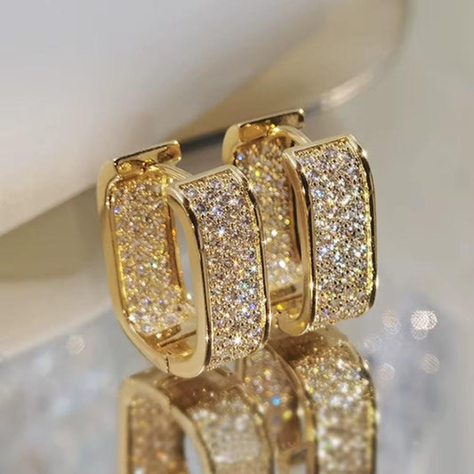 CZ Hoop-Ohrringe Zierlich Vergoldeter -Plattierter Ohrschmuck Dekoration Für Frauen & Mädchen Für Jeden Tag
