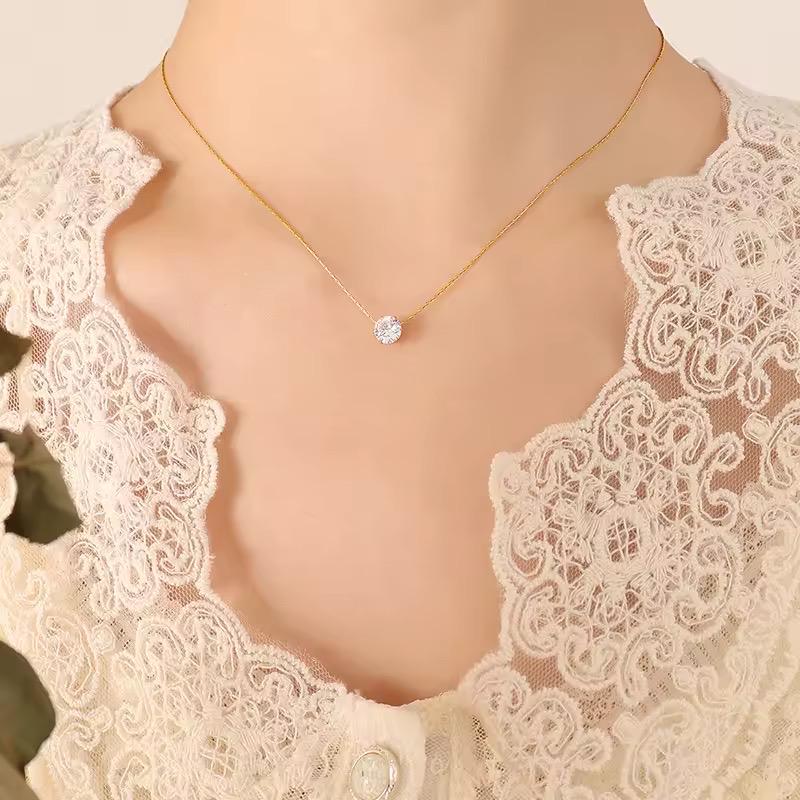 Schloss Schlüsselbeinkette, Halskette mit Krallen Strass-Anhänger vergoldet aus Edelstahl, Geschenk für Sie